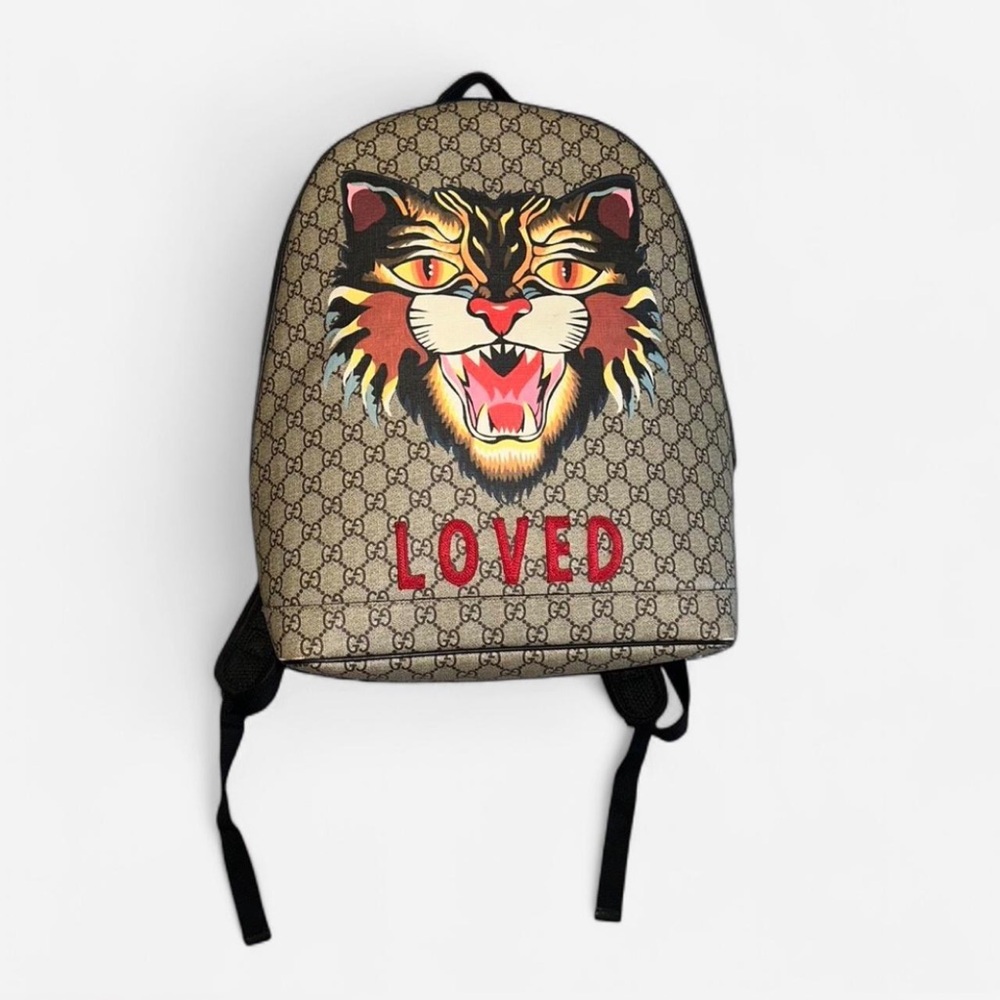 Gucci Beige and Black Canvas Bag